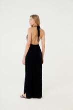 Carregar imagem no visualizador da galeria, Model Back: Blueman Maxi Dresses Vestido Saida Duo Liso Preto Mistica