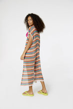 Carregar imagem no visualizador da galeria, Model Back: Blueman Kaftans / Cover Ups Blusa Kimono Listras