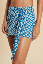 Carregar imagem no visualizador da galeria, Gallery: Blueman Beach Skirt Xadrez Mini Skirt Fivela