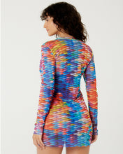 Carregar imagem no visualizador da galeria, Image 06: Blueman Mini Dress Vestido Tule Manga Longa Escama