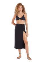 Carregar imagem no visualizador da galeria, Image 02: Blueman Beach Skirt Saia Mid Franzida Preto