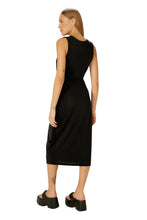 Carregar imagem no visualizador da galeria, Model Back: Blueman Maxi Dresses Vestido Saia Sobreposta Preto