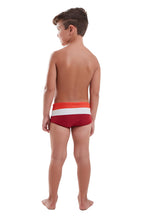Carregar imagem no visualizador da galeria, Model Back: Blueman Boy's Swimwear Sunga Army Crepusculo Fresh Vermelho Inf
