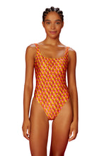 Carregar imagem no visualizador da galeria, Model Front: Blueman One-Piece Maio Camiseta-Quadrado Ai-Meu-Coracao

