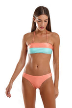 Carregar imagem no visualizador da galeria, Model Front: Blueman Top Top Bicolor Zig Laranja
