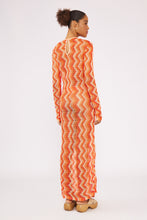 Carregar imagem no visualizador da galeria, Model Back: Blueman Maxi Dresses Laranja Long Dress Tricot
