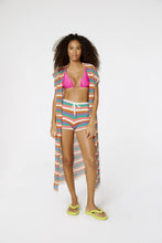 Carregar imagem no visualizador da galeria, Model Front: Blueman Kaftans / Cover Ups Blusa Kimono Listras

