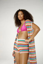 Carregar imagem no visualizador da galeria, Image 03: Blueman Kaftans / Cover Ups Blusa Kimono Listras
