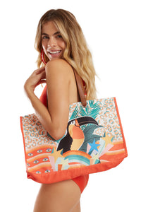 Model Front: Blueman Beach Bag Bolsa Alca Ilhos Tropical Mess