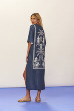 Carregar imagem no visualizador da galeria, Model Back: Blueman Beach Dresses Kaftan Dress Seiva-Doce-Azul
