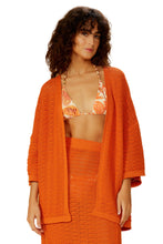 Carregar imagem no visualizador da galeria, Gallery: Blueman Kaftans / Cover Ups Laranja-Tricot Kimono
