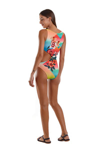 Model Back: Blueman One-Piece Maio Body Flower Power