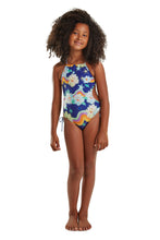 Carregar imagem no visualizador da galeria, Model Front: Blueman Girl&#39;s One-Piece Maio Elsa Ceu De Flor
