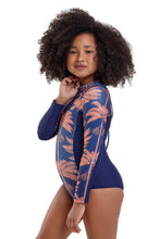 Carregar imagem no visualizador da galeria, Image 02: Blueman Girl&#39;s One-Piece Maio Long John Açaí
