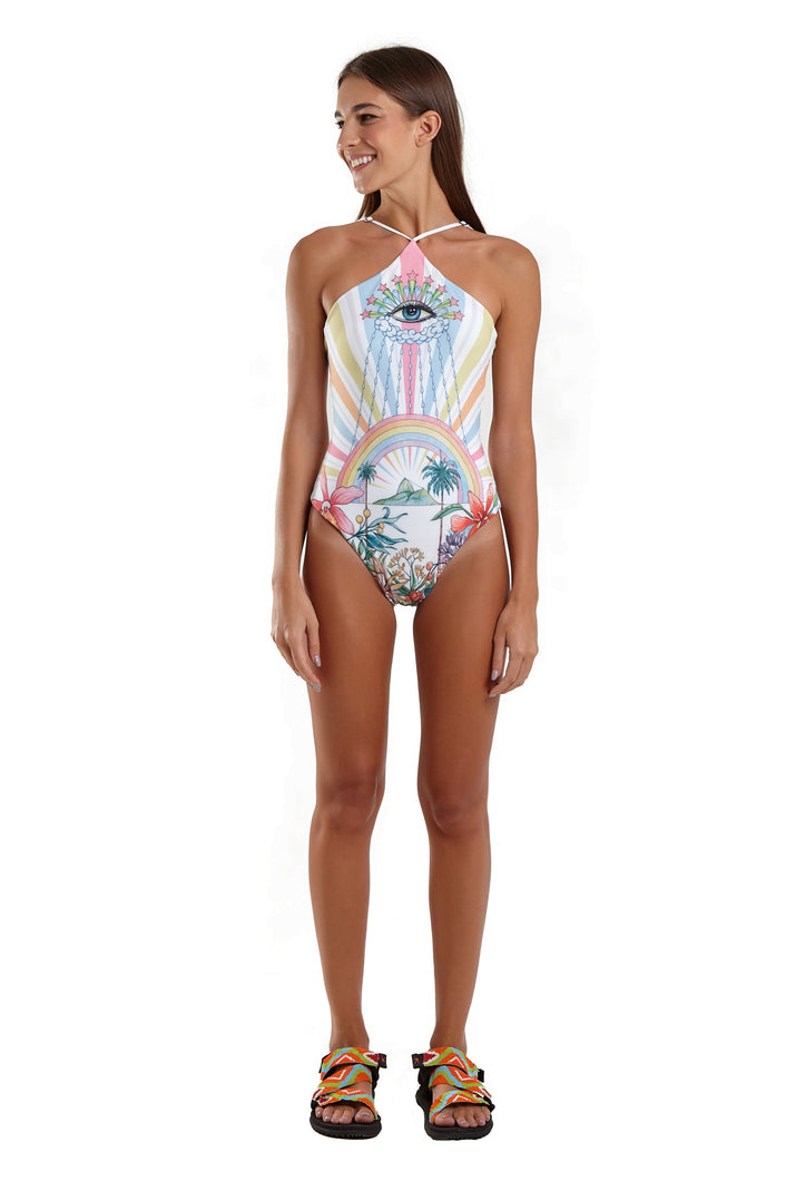 Model Front: Blueman One-Piece Maio Los Angeles Localizado Olharar Spremo