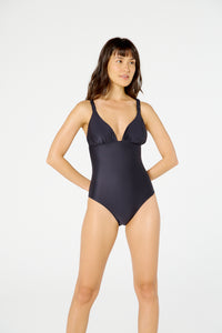 Image 03: Blueman One-Piece Maio Malibu Liso Preto