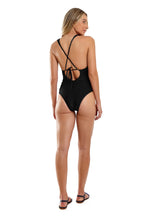 Carregar imagem no visualizador da galeria, Model Back: Blueman One-Piece Maio Mambo Double Preto/Vermelho
