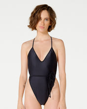 Carregar imagem no visualizador da galeria, Gallery: Blueman One-Piece Maio Nicolle Liso Preto
