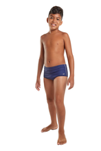 Carregar imagem no visualizador da galeria, Model Front: Blueman Boy&#39;s Swimwear Sunga Army Fit Frisos Marinho
