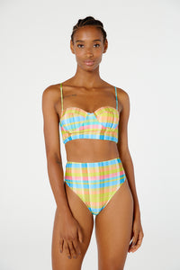 Model Front: Blueman Top Top Laise Hot Xadrez Candy