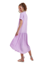 Carregar imagem no visualizador da galeria, Model Back: Blueman Shirtdress Vestido Chemise Liso Roxo
