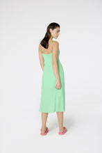 Carregar imagem no visualizador da galeria, Model Back: Blueman Midi Dress Vestido Fenda Liso Color
