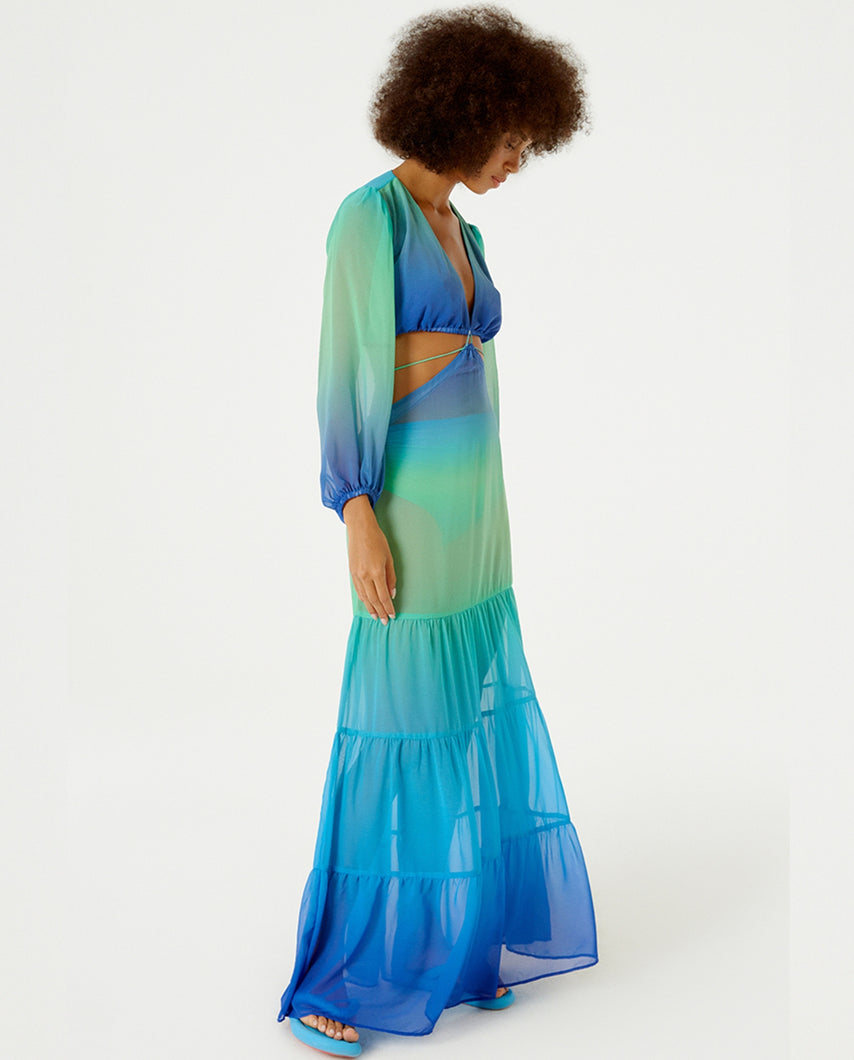 Gallery: Blueman Beach Dresses Vestido Longo Resort Degrade Sky Barrado
