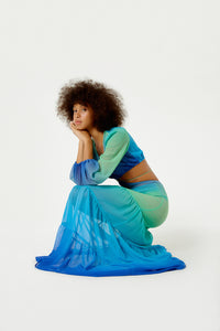 Image 03: Blueman Maxi Dresses Vestido Longo Resort Degrade Sky Barrado