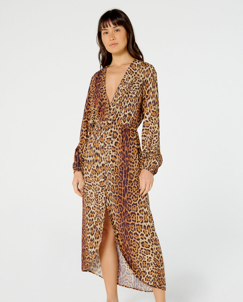 Gallery: Blueman Beach Dresses Vestido Midi Manga Vivian Pintada