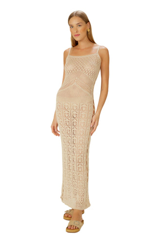 Model Front: Blueman Beach Dresses Vestido Tricot Branco