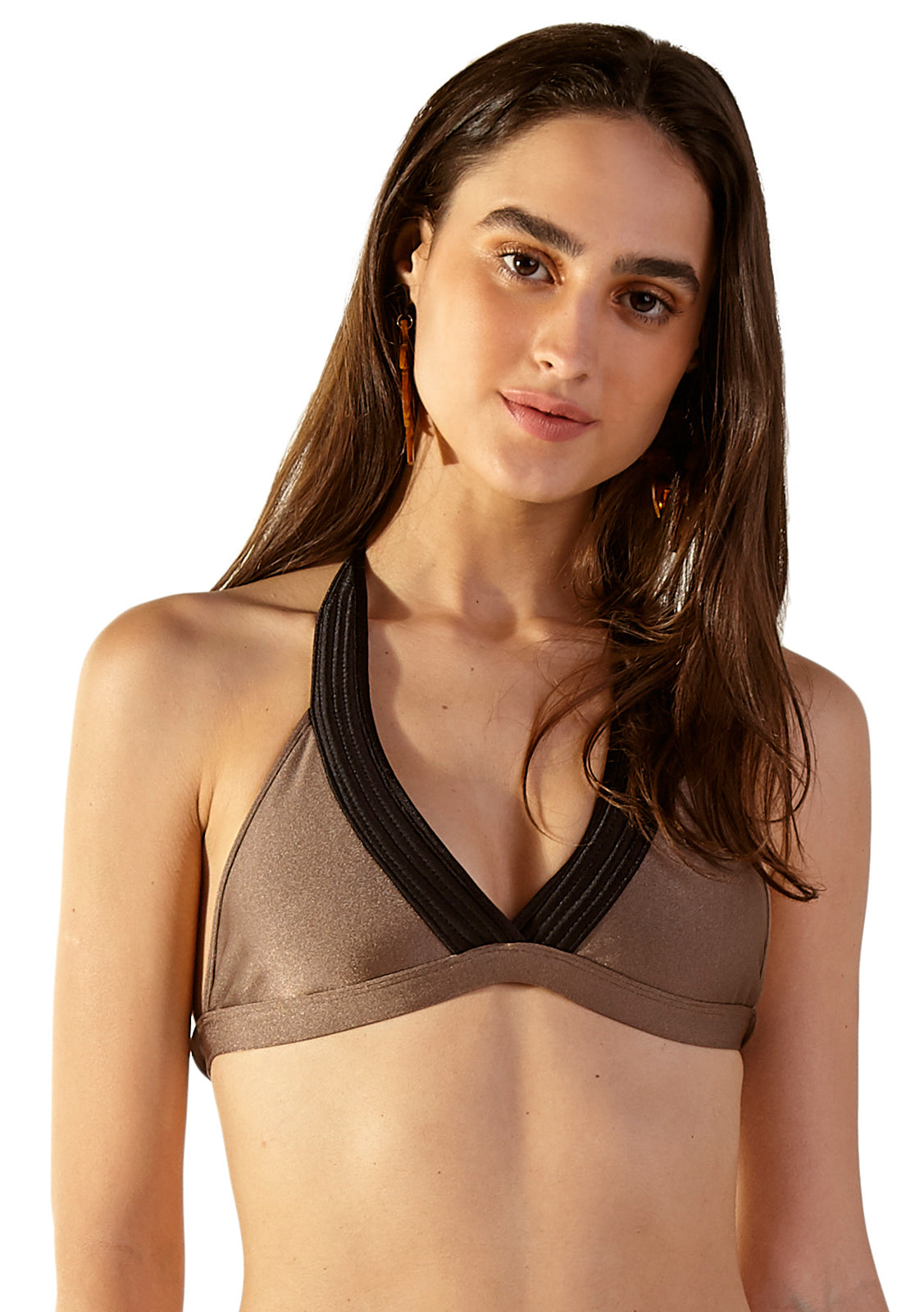 Top Matelasse Caramelo Preto
