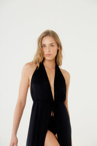 Vestido Saida Duo Liso Preto Mistica